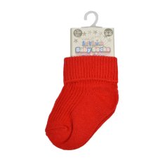 S02-R-03: Red Turnover Socks (0-3m)